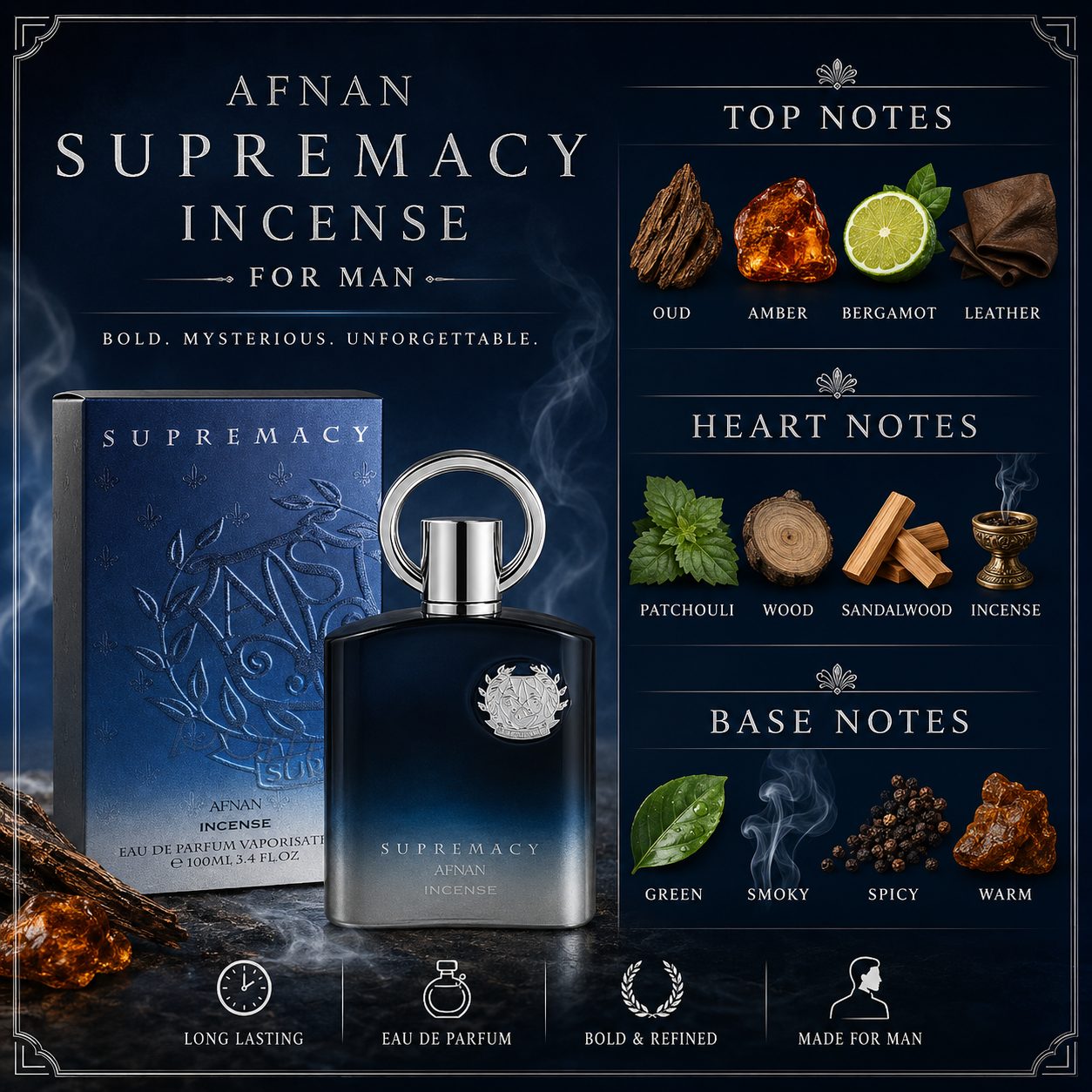 Afnan Supremacy Incense Eau de Parfum 100ml Men