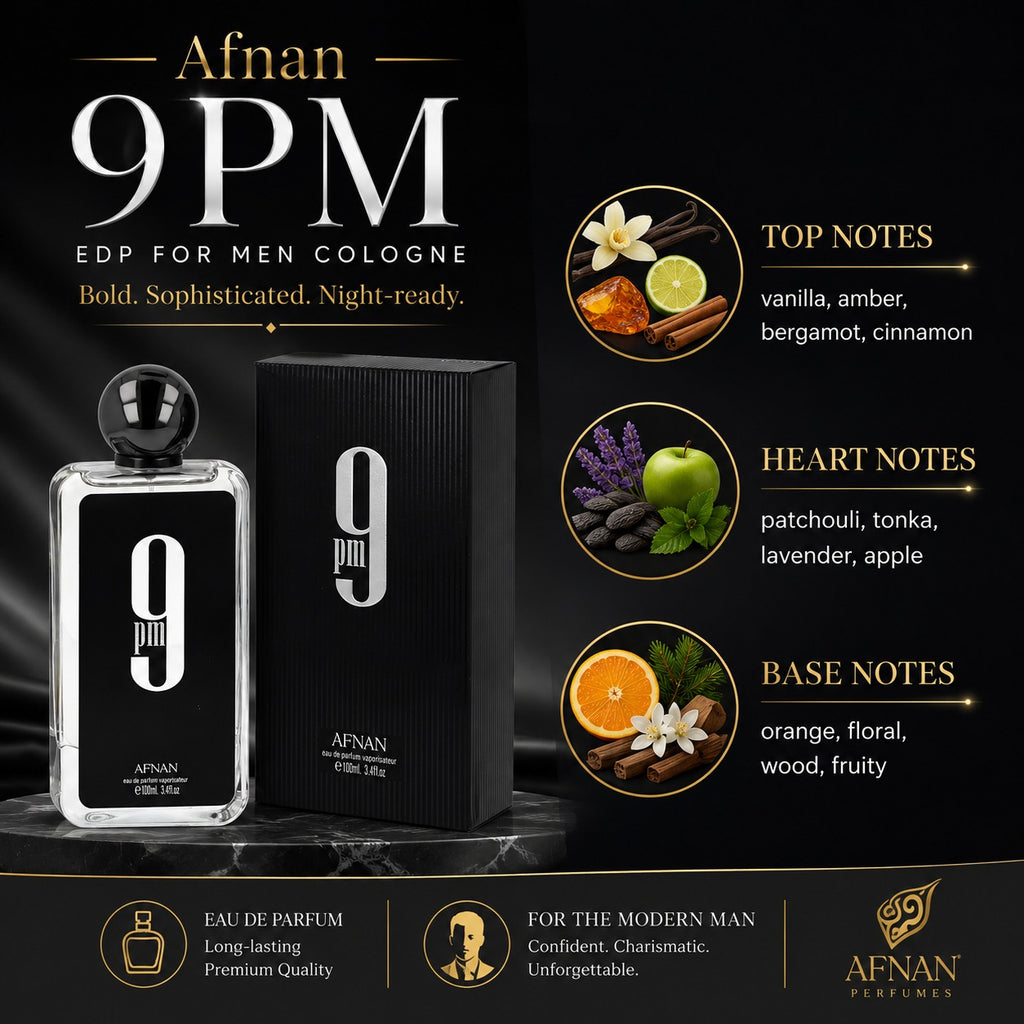 Afnan 9PM Eau de Parfum 100ml Men