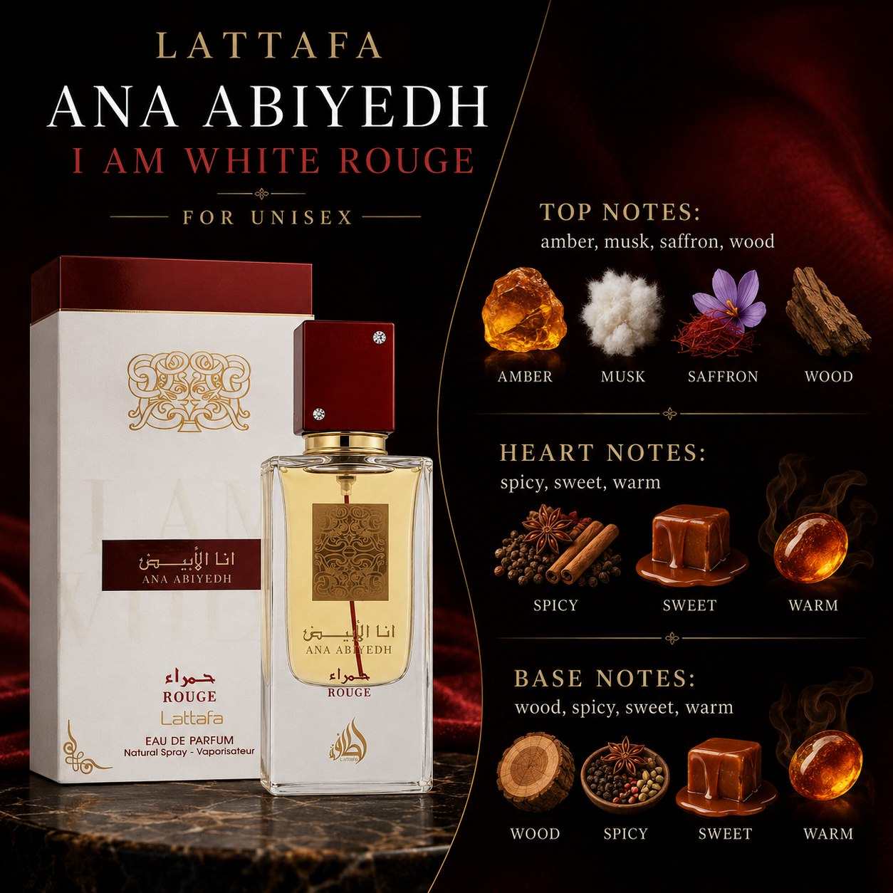 Lattafa Ana Abiyedh Rouge Eau de Parfum 60ml Unisex