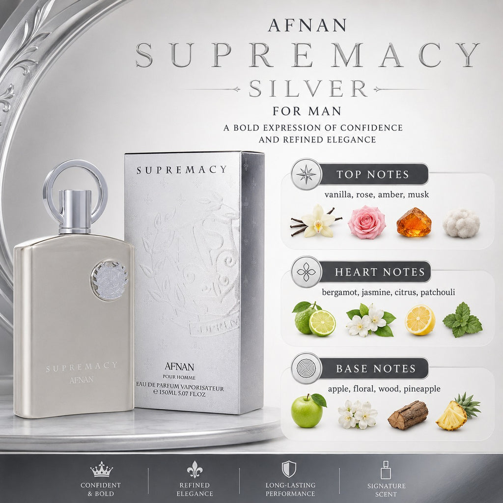 Afnan Supremacy Silver Eau de Parfum 100ml Men