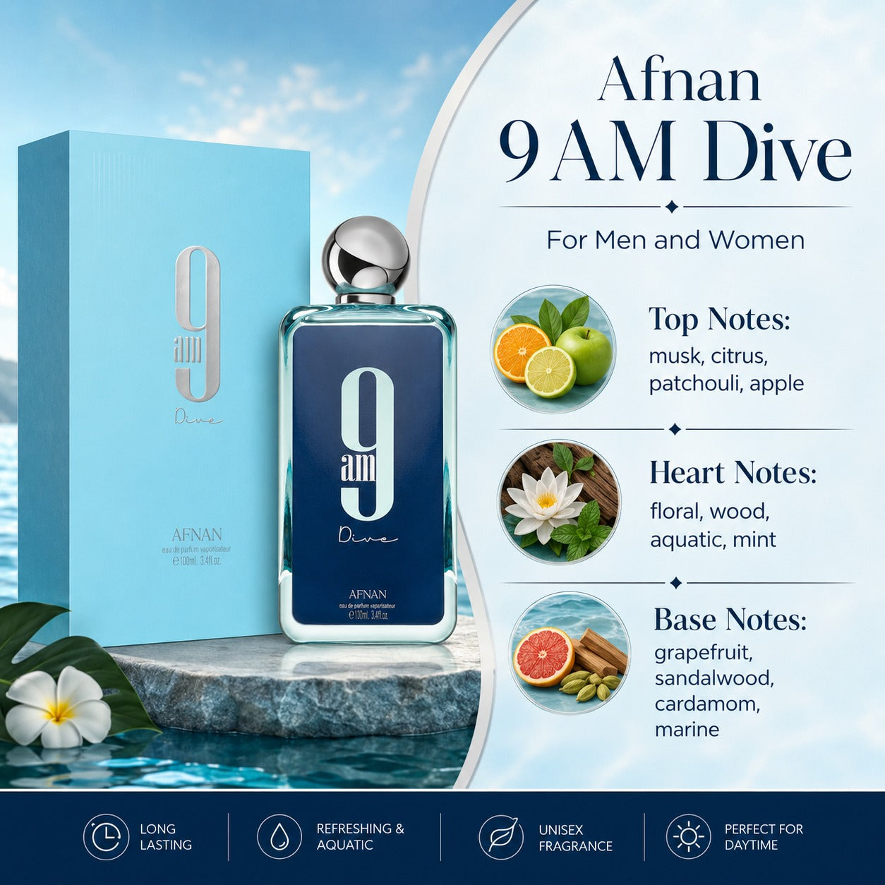 Afnan 9AM Dive Eau de Parfum 100ml Unisex